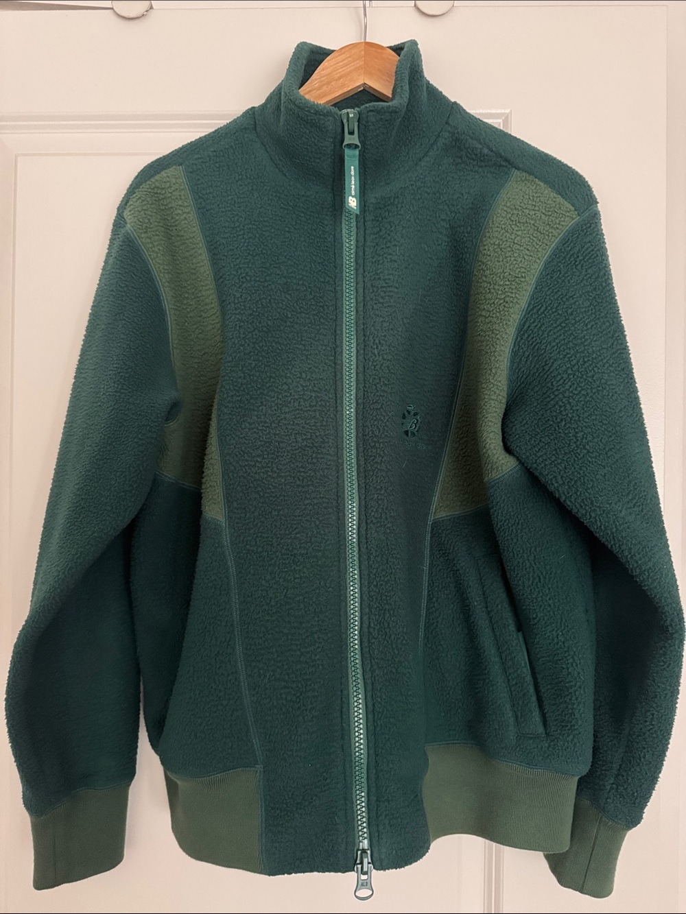 Aime Leon Dore Green Zip-Up Sherpa Fleece Jacket